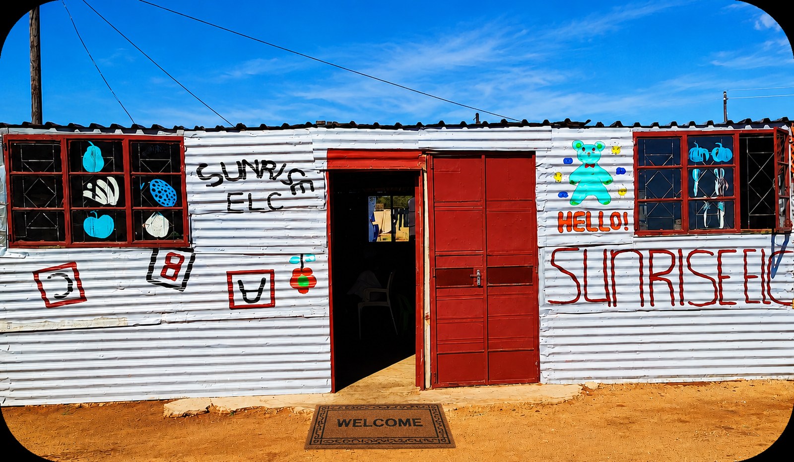 Front view of Sunrise Early Learning Centre in Mocoseng Phefeni, Mahikeng